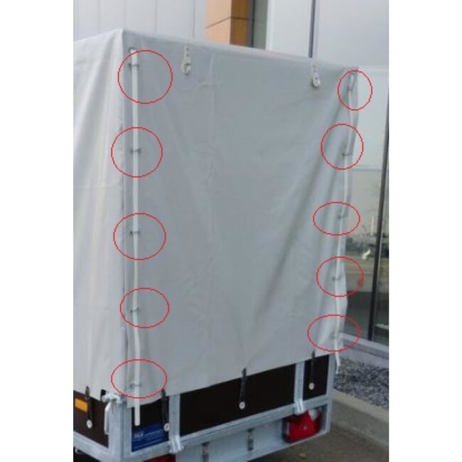 Benson Rechthoekige ogenset - 4 stuks - ijzerverzinkt - met vloerplaat - 73mm