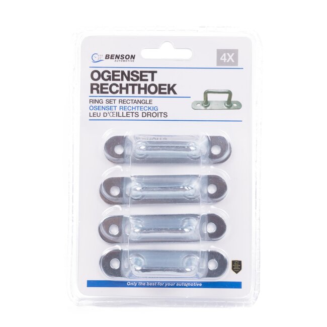 Benson Rechthoekige ogenset - 4 stuks - ijzerverzinkt - met vloerplaat - 73mm