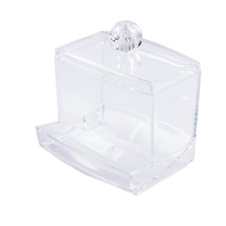 Benson Organizer voor wattenstaafjes - transparant - duurzaam PS materiaal - 9 x 7 x 10,3 cm