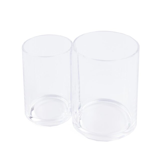 Benson Organizer make-up kwastenhouder - transparant - compact - 15 x 8.4 x 10.8 cm