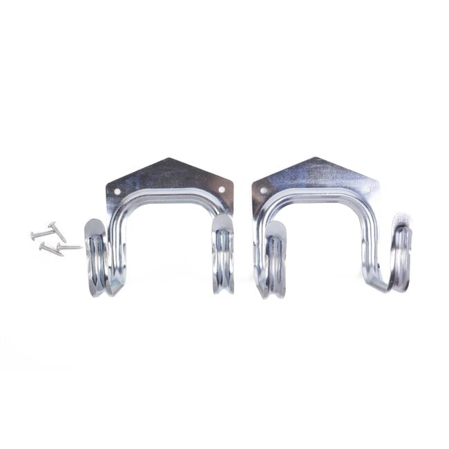 Benson Stevige ophanghaken met schroeven - set van 2 - zilver - 25 kg belasting