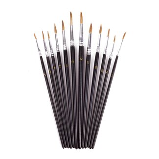 Benson Ronde penseelset - 12 delig - voor precisiewerk - diverse maten