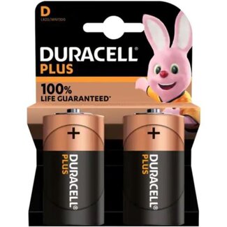 Duracell D-batterijen - 1,5 Volt - Alkaline - 2 stuks