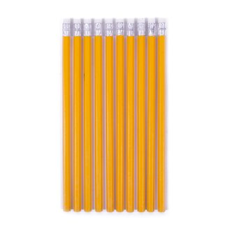 Benson Potlodenset met gum - 10 stuks - 19 cm - grijs - ergonomisch ontwerp