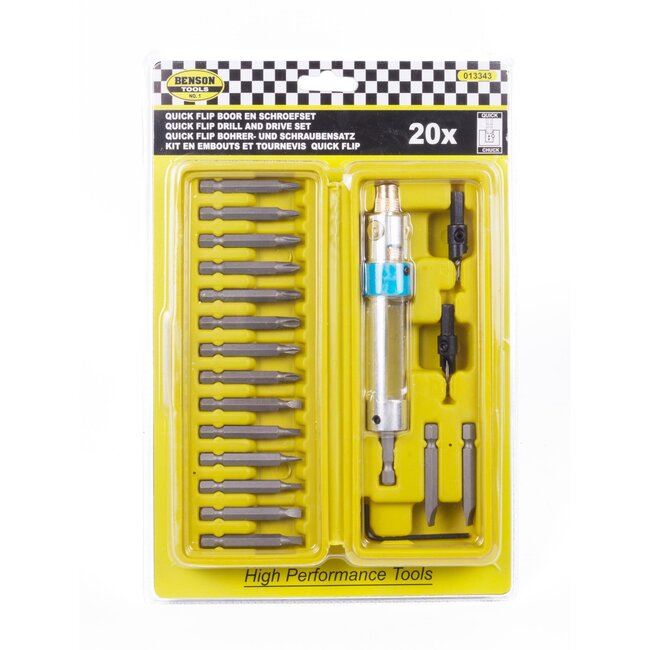 Benson Boor- en schroefset - snel wisselen - 20-delig - veelzijdig