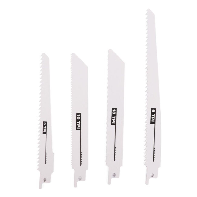 Hofftech Reciprozaagbladen - Houtbewerking - 4-delige set - Carbon staal - Diverse afmetingen