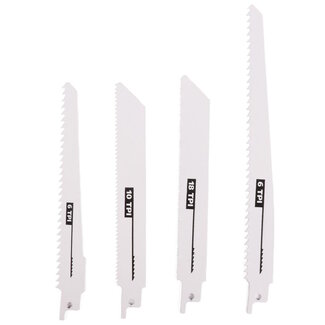 Hofftech Reciprozaagbladen - Metaalbewerking - 4-delig - Bi-staal - Diverse afmetingen