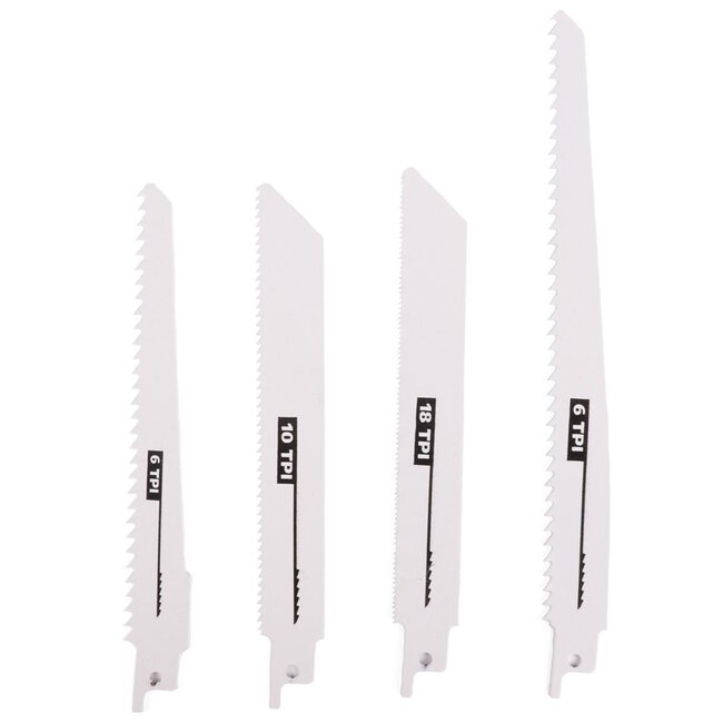 Hofftech Reciprozaagbladen - Metaalbewerking - 4-delig - Bi-staal - Diverse afmetingen