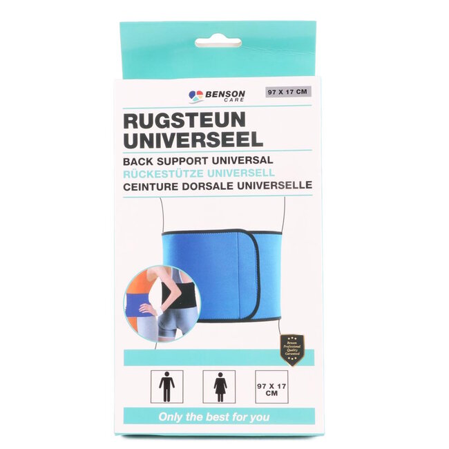 Benson Universele rugsteun - Verstelbaar - Neopreen - 97 x 17 cm - Unisex