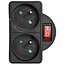 Benson Stopcontact duo met schakelaar - 250V - zwart
