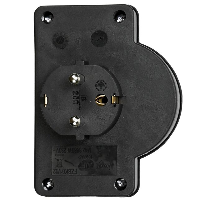 Benson Stopcontact duo met schakelaar - 250V - zwart