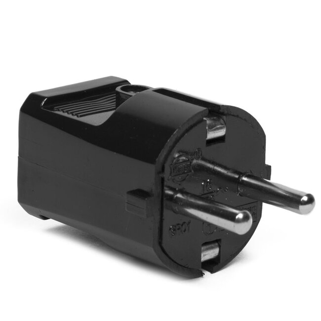 Benson Stekker met randaarde - PVC - zwart - 16 Ampère - eenvoudig te monteren