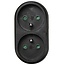 Benson Verloopstekker duo - verticaal - penaarde - zwart - max. 2500W