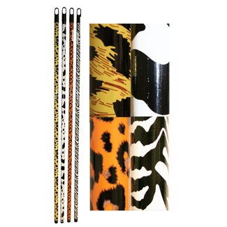 Benson Opvallende steel met dierenprint - 120 cm - assorti kleuren - schroefdraad