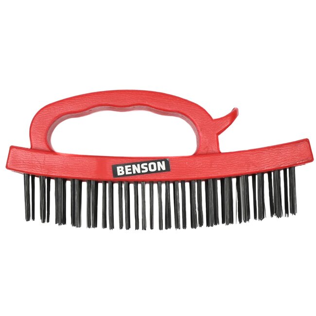 Benson Staalborstel - Soft grip handvat - 16,5 cm - Rood