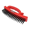 Benson Staalborstel - Soft Grip Handvat - 16.5 cm - Rood Benson Staalborstel - Soft Grip Handvat - 16.5 cm - Rood