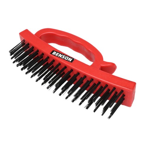Benson Staalborstel - Soft Grip Handvat - 16.5 cm - Rood Benson Staalborstel - Soft Grip Handvat - 16.5 cm - Rood