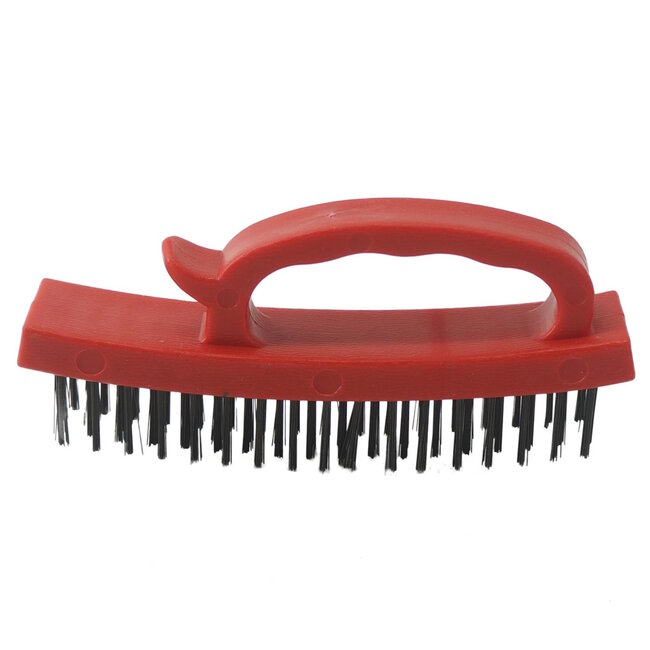 Benson Staalborstel - Soft grip handvat - 16,5 cm - Rood