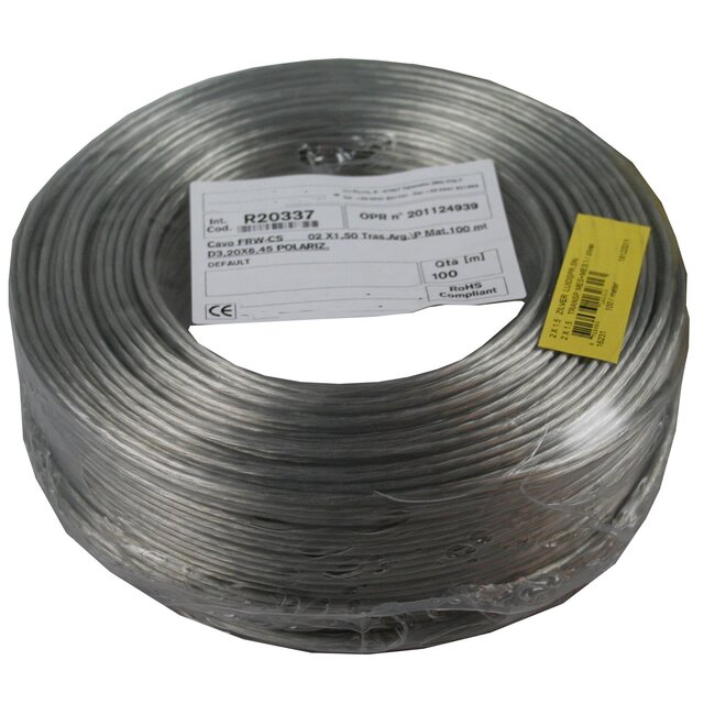 Benson Luidsprekersnoer - 2 x 1.5 mm² - Transparant - 100 meter rol