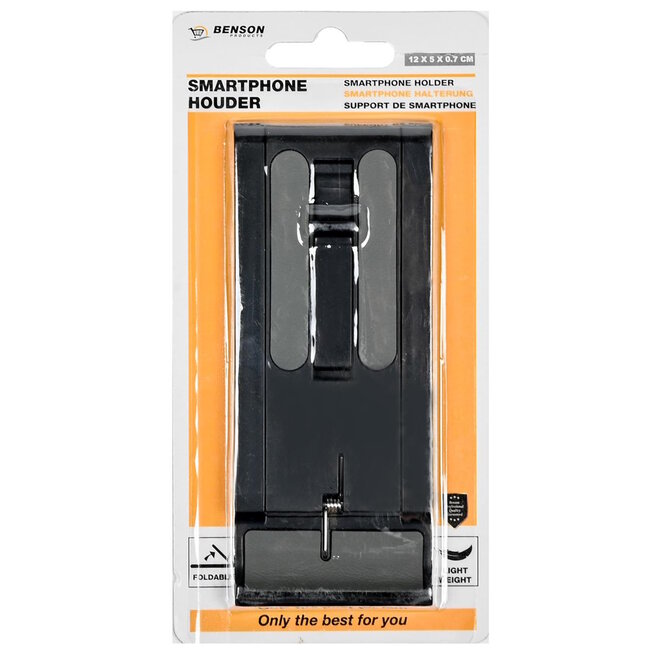 Benson Verstelbare smartphone houder - 6 posities - compact en vouwbaar - zwart