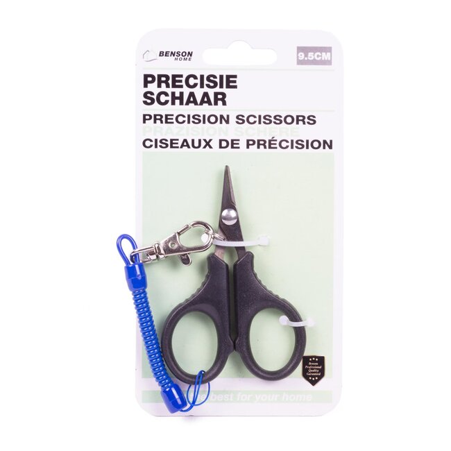 Benson Precisie Schaar - 9,5 cm - Geschikt voor Links- en Rechtshandigen - Compact en Veelzijdig