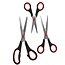Benson 3-delige schaarset - soft-grip handvat - RVS bladen - rood/zwart