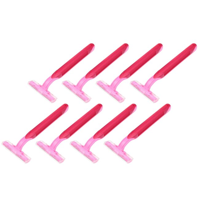 Benson Wegwerpscheermesjes - 2 bladen - roze - 8 stuks - soepele scheerbeurt