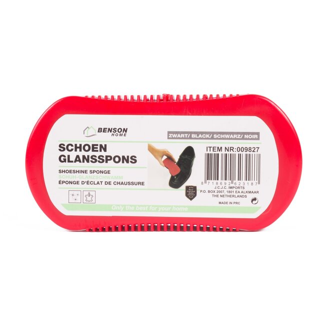 Benson Schoen glansspons - snel en eenvoudig - geschikt voor glad leer en kunststof - zwart