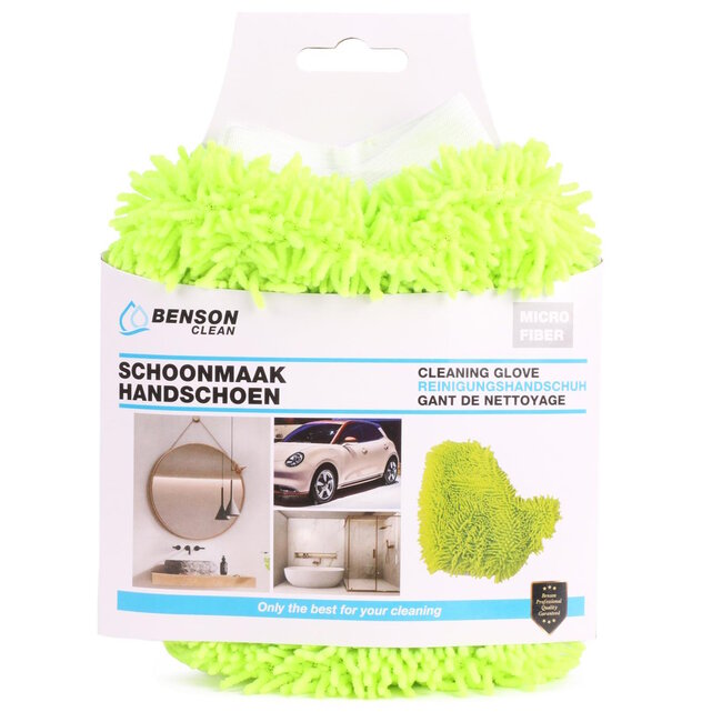 Benson Schoonmaakhandschoen - Microvezel - Hoog absorptievermogen - Compact - Machine wasbaar - Mini