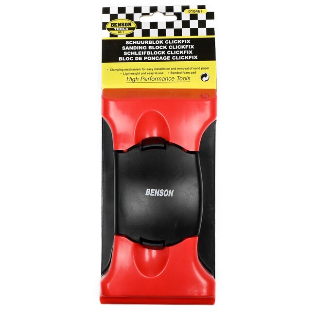 Benson Schuurblok - Klemmechanisme - Schuimrubber Pad - Rood/Zwart