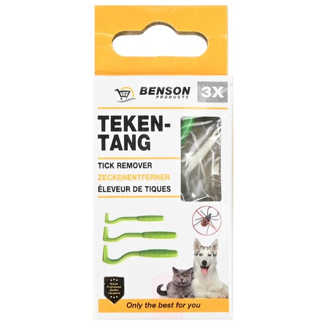 Benson Tekentang set - met haak - groen - 3 maten - 3-delig