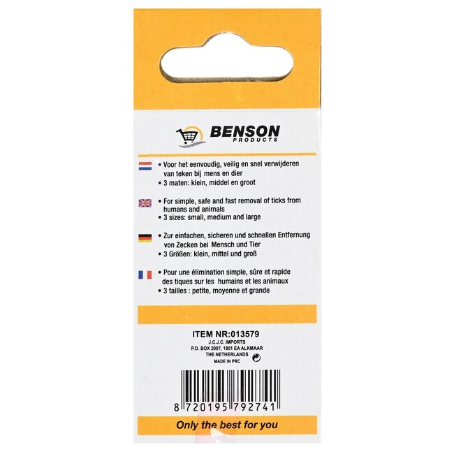 Benson Tekentang set - met haak - groen - 3 maten - 3-delig