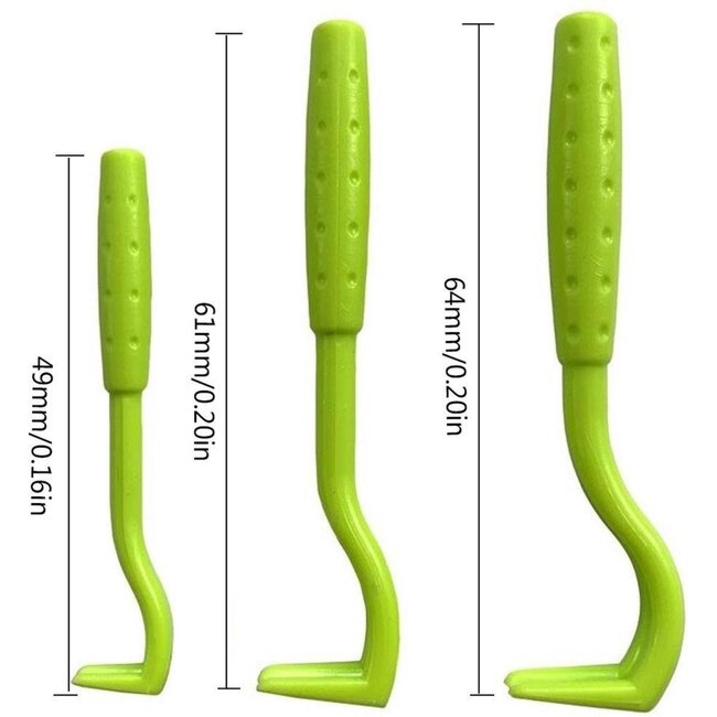 Benson Tekentang set - met haak - groen - 3 maten - 3-delig