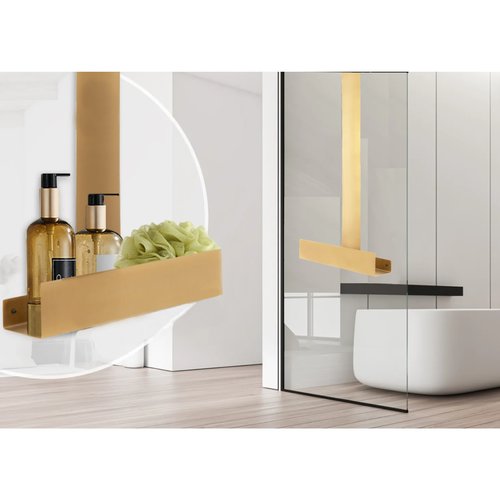 REA Tori Doucherek / Shampoohouder - t.b.v. Badwand / Badscherm - Glans Goud REA Tori Doucherek / Shampoohouder - t.b.v. Badwand / Badscherm - Glans Goud