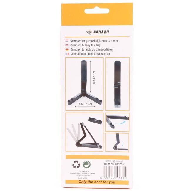 Benson Roteerbare tablet houder - Antislip - Zwart