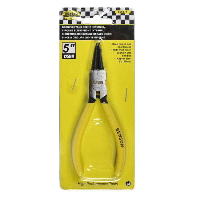 Benson Borgveertang - Recht - Inwendig - 125 mm - Geel