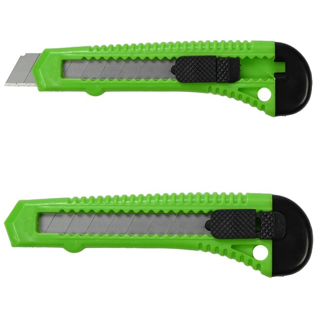 Benson Stanleymes - Afbreekmes 18 mm - Ergonomisch - Veiligheidsfunctie - Groen/Geel