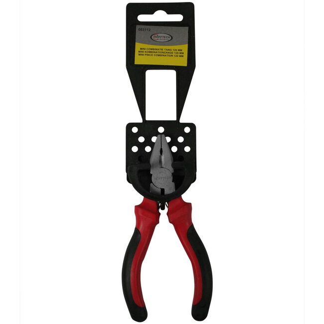 Benson Mini combinatietang - staal - 120 mm - rood/zwart - multifunctioneel