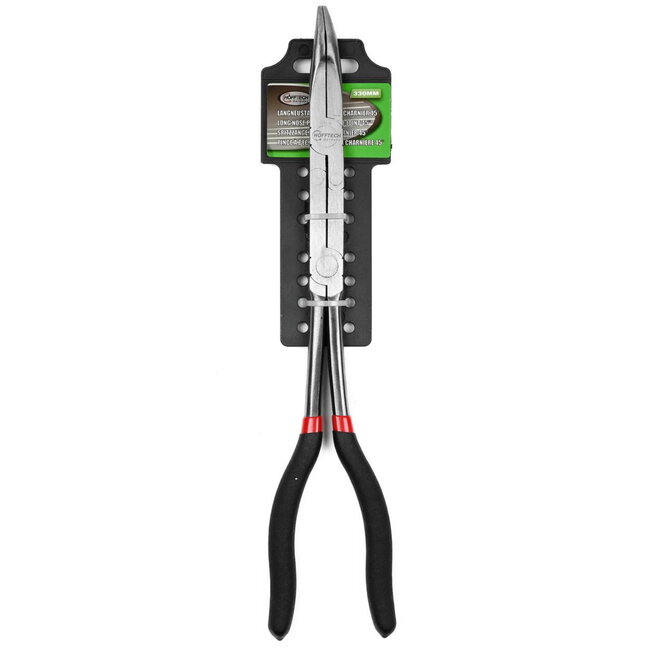 Hofftech Langneustang - Dubbel scharnier - Gebogen bekken 45° - 330 mm - Rood/Zwart