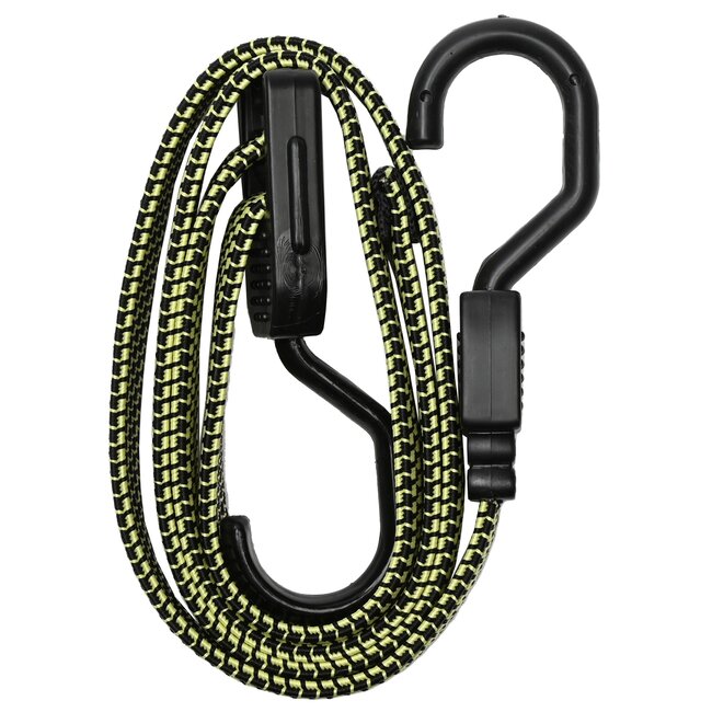 Benson Verstelbaar spanelastiek met haak - 25 tot 115 cm - groen/zwart - roestbestendig