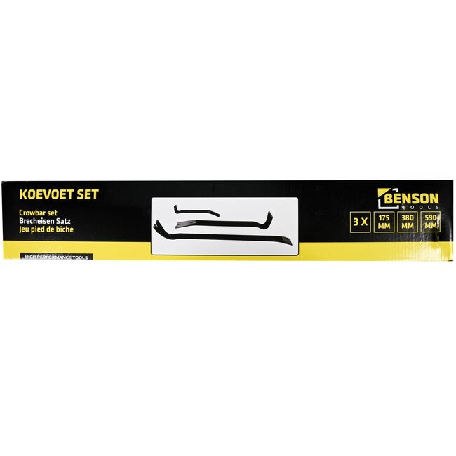 Benson Koevoet set - Breekijzers - Gehard staal - Zwart - 3 delig