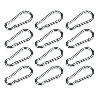 Benson Set karabijnhaken - Ø 5 x 50 mm - zilver - 12 stuks Benson Set karabijnhaken - Ø 5 x 50 mm - zilver - 12 stuks
