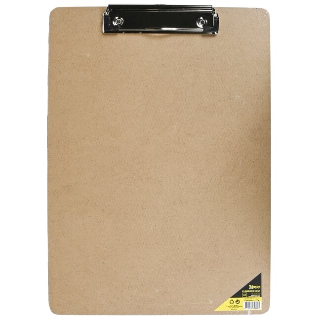 Benson Stijlvol houten klembord - A4 formaat - ergonomisch ontwerp - met ophangpunt - 230 × 320 mm