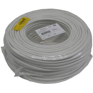 Benson Stroomkabel - Rond - 2 aders - 0.75 mm - 100 meter - Wit