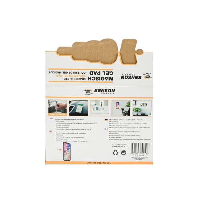 Benson Super klevende gel pad - herbruikbaar en afwasbaar - mix design