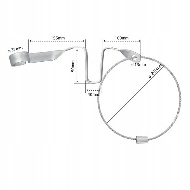 ProPlus Veiligheidskabel met disselsteun en stekkerhouder - Ø 20 cm