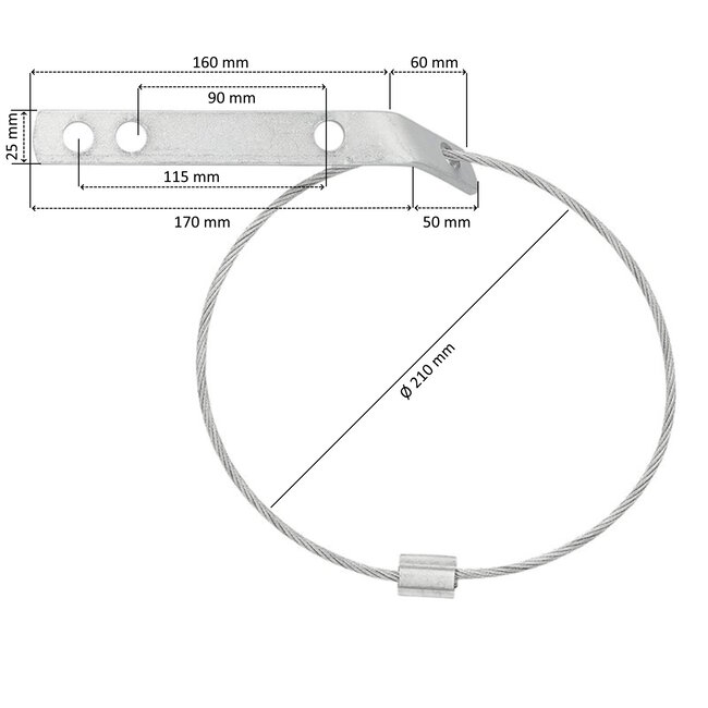 ProPlus Veiligheidskabel met strip - Ø 20 cm - eenvoudig te monteren - blisterverpakking