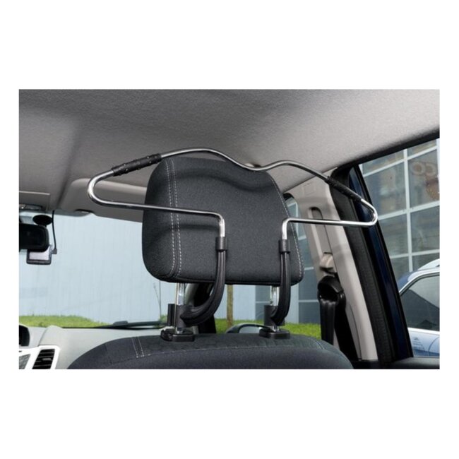 Dunlop Hoofdsteun kledinghanger - chroom en zwart - 50 cm breed - past op alle auto's