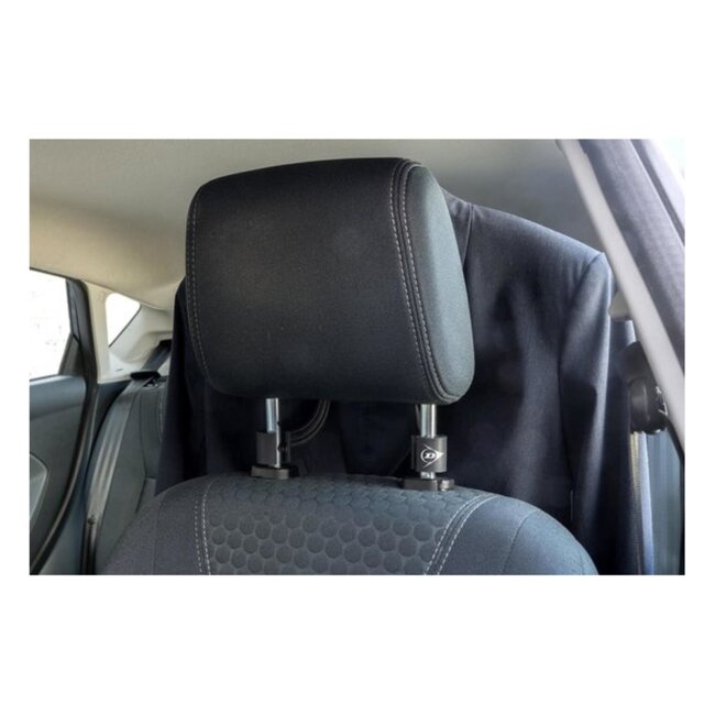Dunlop Hoofdsteun kledinghanger - chroom en zwart - 50 cm breed - past op alle auto's