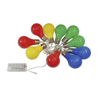 Feestverlichting - 10 gekleurde LED lampen - Peerdesign - 1,65 m - Voor binnengebruik